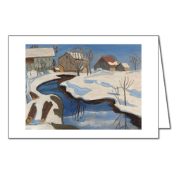 Münter - Moorbach mit Häusern im Schnee